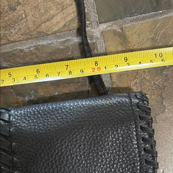 HOBO Black Crossbody Bag with Tassel and Textured Leather - Picture 6 of 8